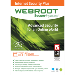 Webroot SecureAnywhere Internet Security Plus - 1-Year / 1-Device