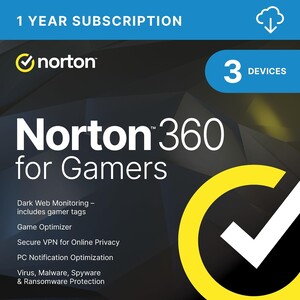 Norton 360 for Gamers 2024, Multiple layers of protection for up to 3 Devices – Includes Game Optimizer, Gamer tag monitoring, Secure VPN and PC Cloud Backup 